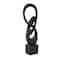 20" Black Polystone Abstract Intertwined Loop Sculpture with Block Base